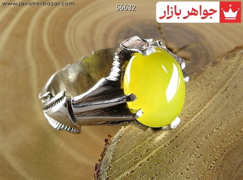 انگشتر نقره عقیق زرد مردانه دست ساز [شرف الشمس]